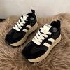 New Black Women Platform Casual Sneakers Shoes Vintage Versatile Thick Sole Dad's Shoes Designer Vulcanize Shoes