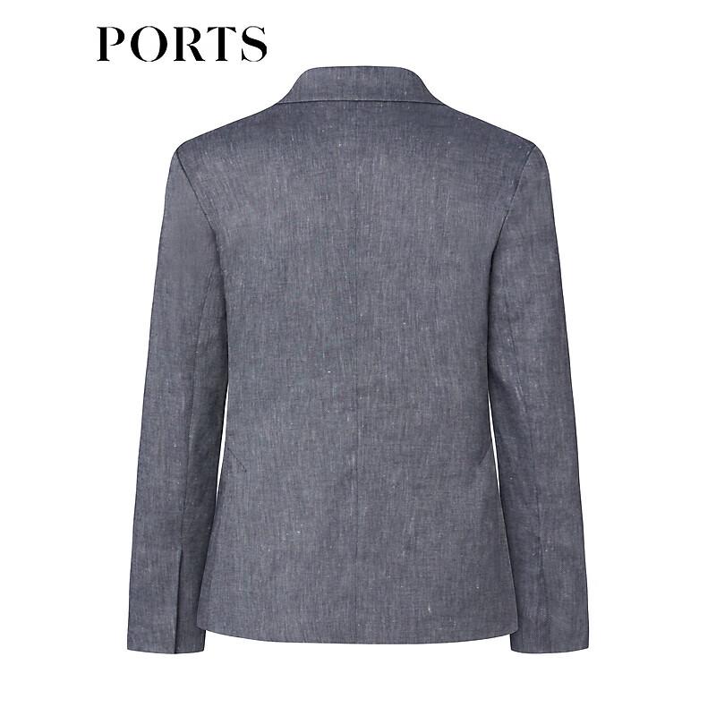 PORTS Women's Spring/Summer One-Button Denim Texture Blazer