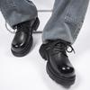 Men's casual derby leather shoes Designer's minimalist style Office or Business Outdoor Black autumn and winter shoes dress