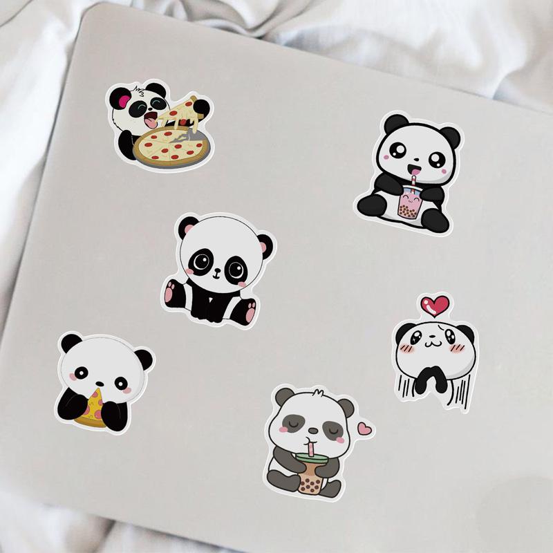 50 stk Skateboardklistremerker Søte Fete Panda-klistremerker Skateboard Ekstremsport-klistremerker Trillekoffert Gitar Krus Notatbok Trendklistremerker