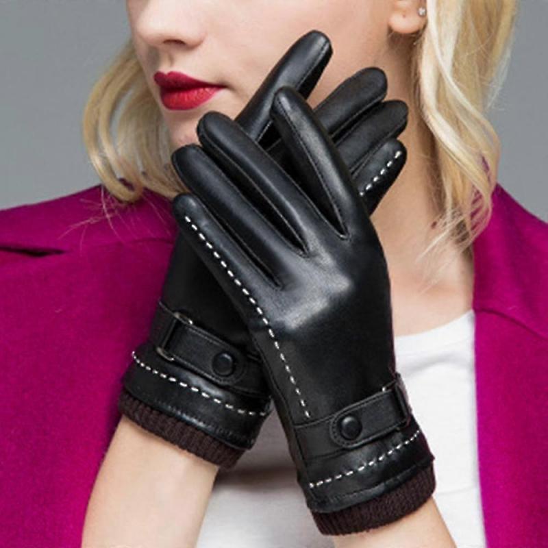 Winter Leather Gloves For Women, Touchscreen Texting Thick Gloves