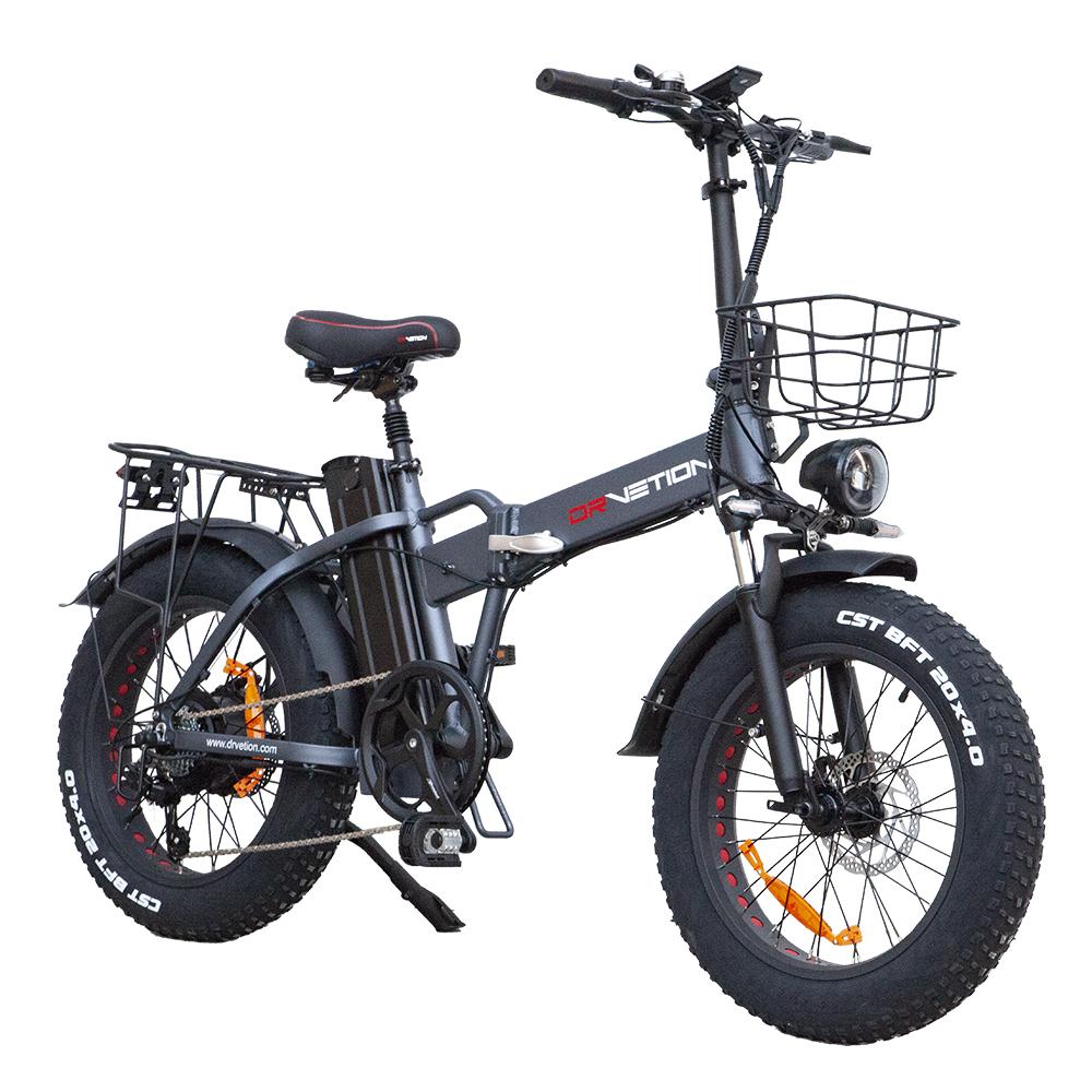 Drvetion AT20 750W Faltbares Elektrofahrrad mit Gepäckträger hinten, 48V10/15/20Ah, Hydraulische Scheibenbremsen, IP65, Doppelte Federung, Pendler- & Outdoor-E-Bike