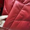 Women Loose Fit Long Hooded Padded Jacket Winter Coat White Duck Down Stand Collar Zipper Pocket Solid Color All Match