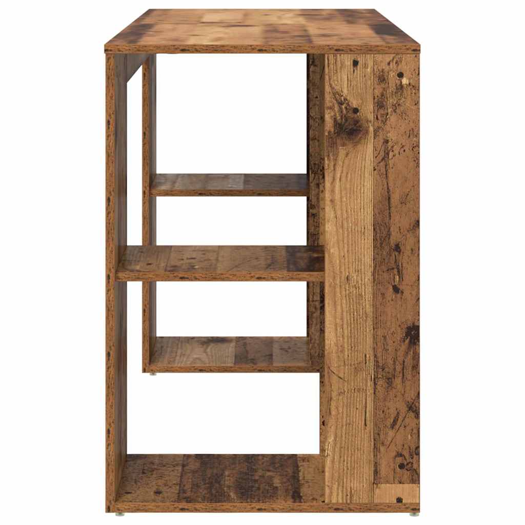 Desk with Shelf Rustic Wood Look 130 x 50.5 x 75 cm Engineered Wood