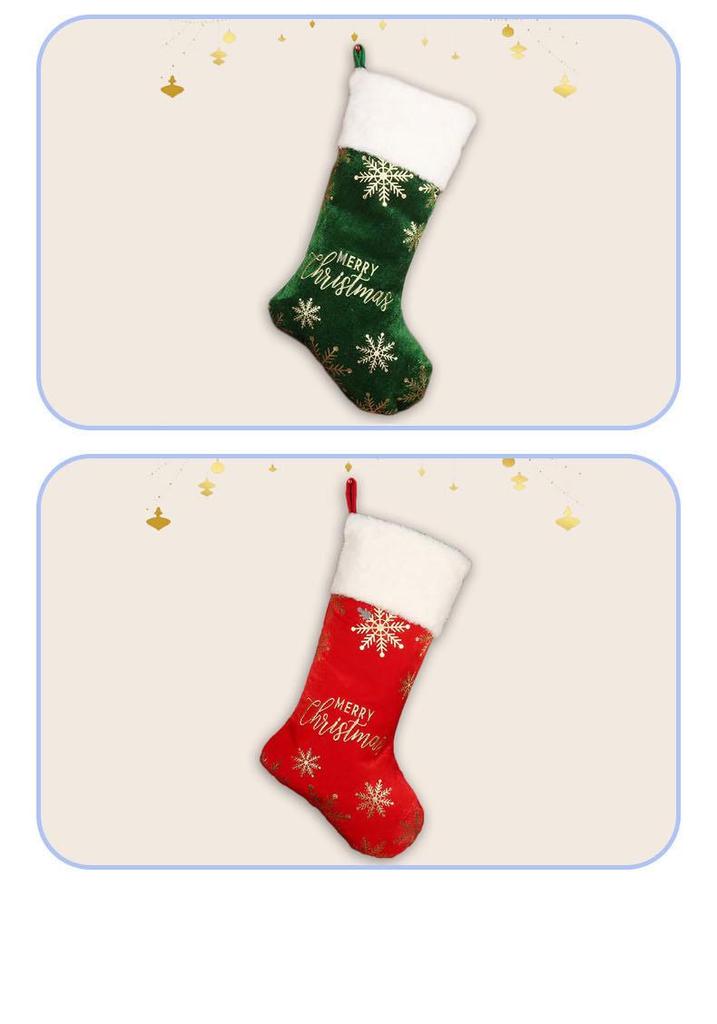 Personalized Embroidered Christmas Stockings with Snowflakes - Perfect for Gifts and Candy