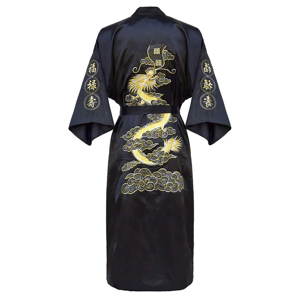 Ethnic Chinese Style Men's Clothing Men's Dalong Bathrobe Bathrobe Dragon Robe Tang Suit Pajamas Nightgown Home Service Embroidered Dalong