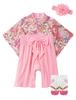 SHELISTEN Baby Hakama Romper for Perfect for 100th Day First Hinamatsuri Fireworks and Baby Shower Gifts Cherry Size Girls, Celebrations, Meal,