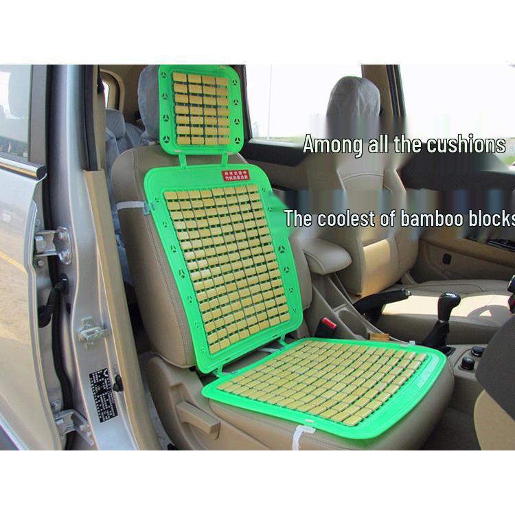 Double-Layer Bamboo Chip Seat Cushion for Cars and Heavy Machinery - Breathable & Sweat-Resistant