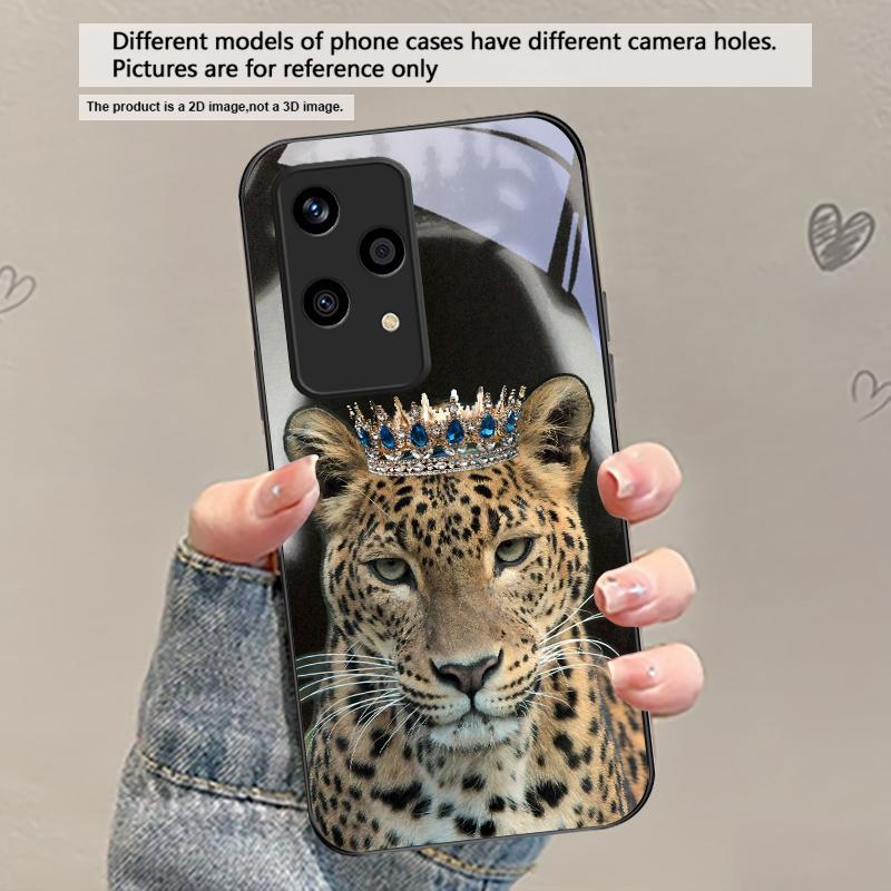 Flower Leopard Shadow For Honor X5 Plus X30 X9c Smart X5b X9a X30 Max X50i 30 Pro 50 Pro 70 90Smart 200 Lite Glass Phone Case