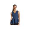 Levis Casual Comfortable Solid Color V-Neck Asymmetrical Hem Denim Vest Women Vests 003U4-0001