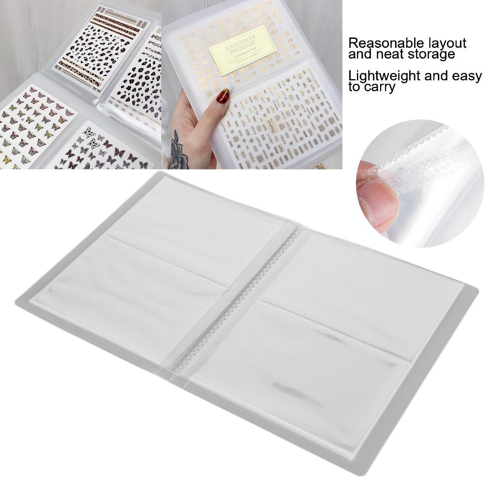 Transparenter Nageltattoo Organizer Buch Große Kapazität Nagellack Aufkleber Display Buch Nageltattoo Organisation