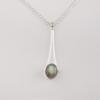 Natural Labradorite Gemstone 925 Sterling Silver Handmade Jewelry Designer Long Pendant 1.79" PP-69-34