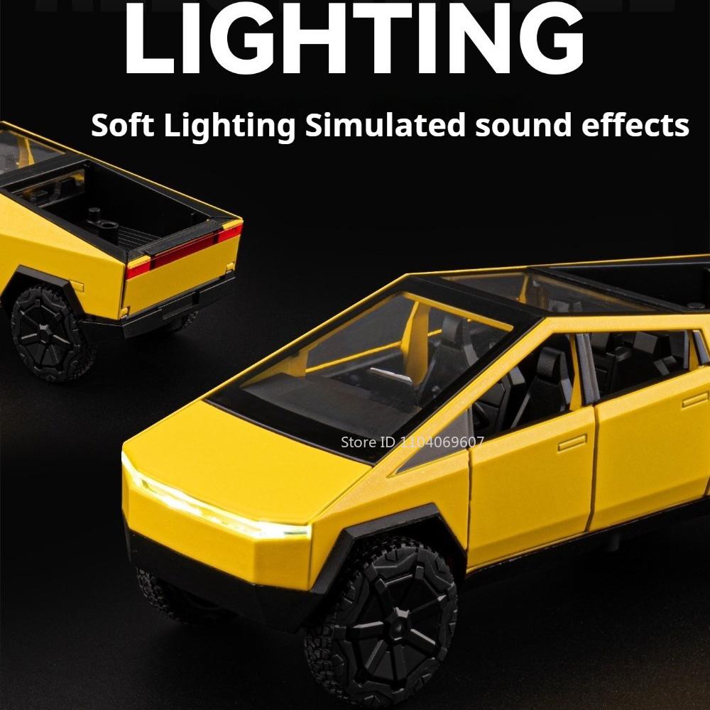 1:32 Pickup Hilux Toys Cars Models Alloy Diecast Wheel Pull Back Miniature Model with Light Sound Vehicles Toy Collect Souvenirs