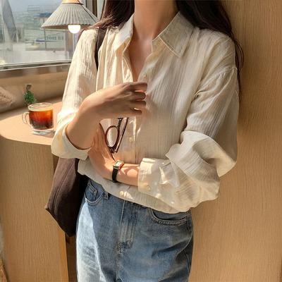 Casual Simple Style POLO Collar Cardigan Shirt for Women 2025 Autumn and Winter