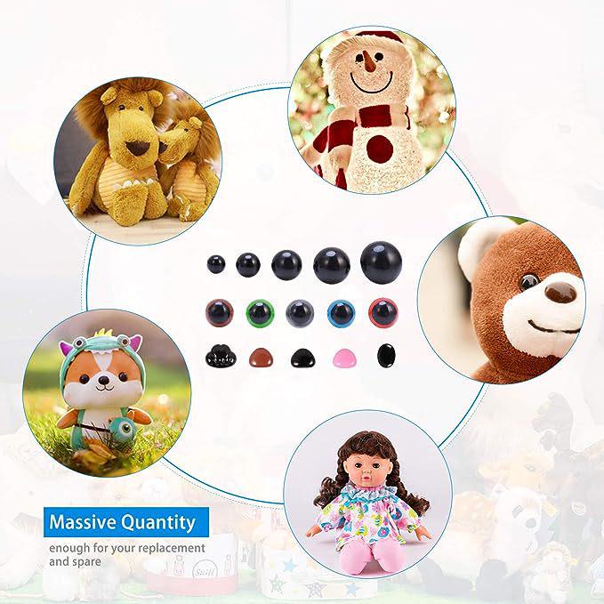 Colored Boxed Doll Eyes Set with Washers - DIY Craft Accessories
