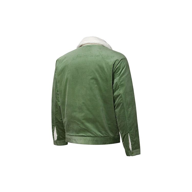 Puma Reversible Fleece And Corduroy Jacket With Embroidered Logo Men Outerwear Green 534751-67