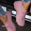 Sneakers, modische Plateauschuhe mit Schnürung für Damen, Sommer, Übergröße, flache Mesh-Sportschuhe, vulkanisierte Damenschuhe