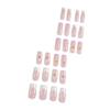 Gentle Pink 3D Flower French Nails with Starfish Gold Accents, Short Square - 24 Pieces