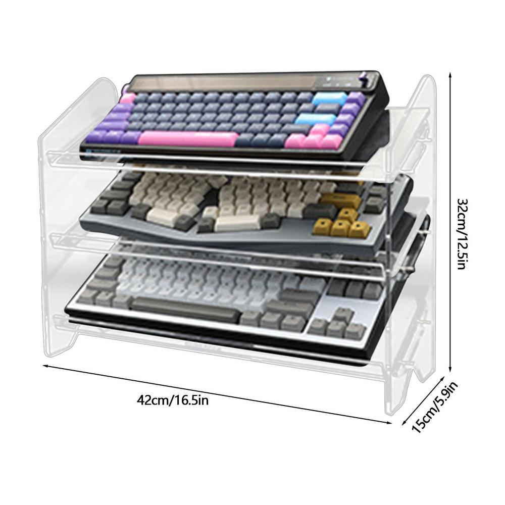 3-5 Tiers Acrylic Display Stand Clear Keyboard Mouse Storage Rack Cupcake Perfume Doll Figures Organizer Acrylic Shelf holder