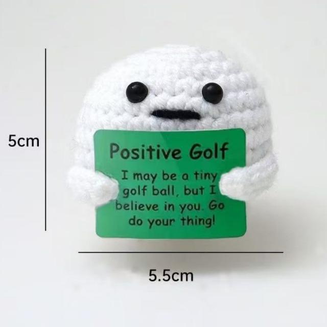 

Handmade Crochet Golf Ball Plush - Emotional Support Positive Energy Desktop Ornament Christmas Birthday Gift for Sports Fans