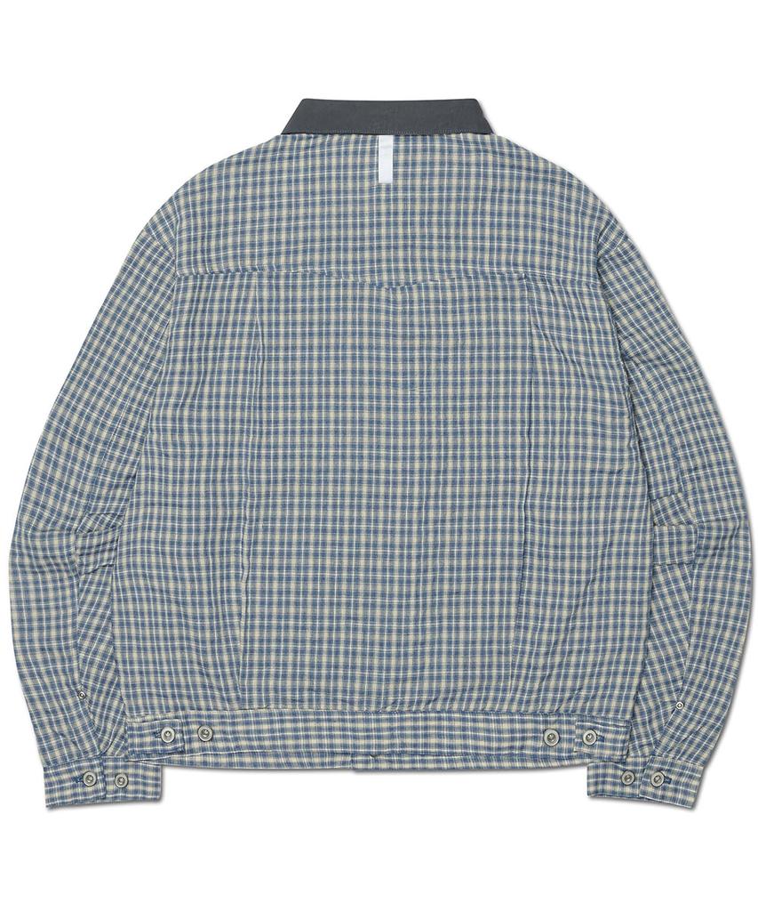 Nomanual Check Trucker Jacket - Washed Blue
