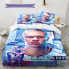 Haaland Football Bedding Quilt Set Quilt Cover Pillowcase Home Decoration Birthday Gift (1 * Duvet Cover + 2 * Pillowcase, Without Core)