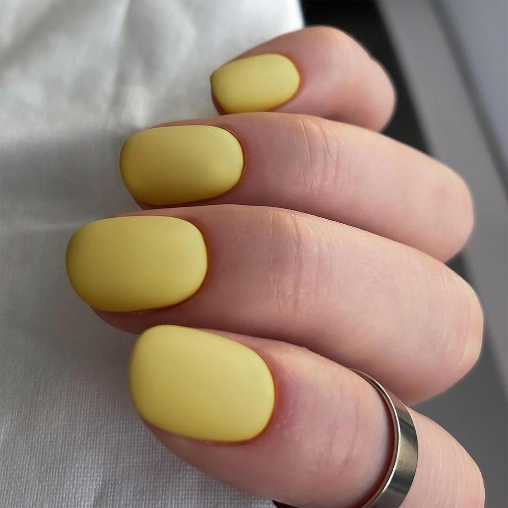 Frosted Removable Wearable Square Manicure Nail Tips Stickers in Solid Colors