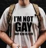 T-shirt Unisex Vestibilità Slim - Non Sono Gay Ma £20 Sono £20 Originale Estiva Girocollo