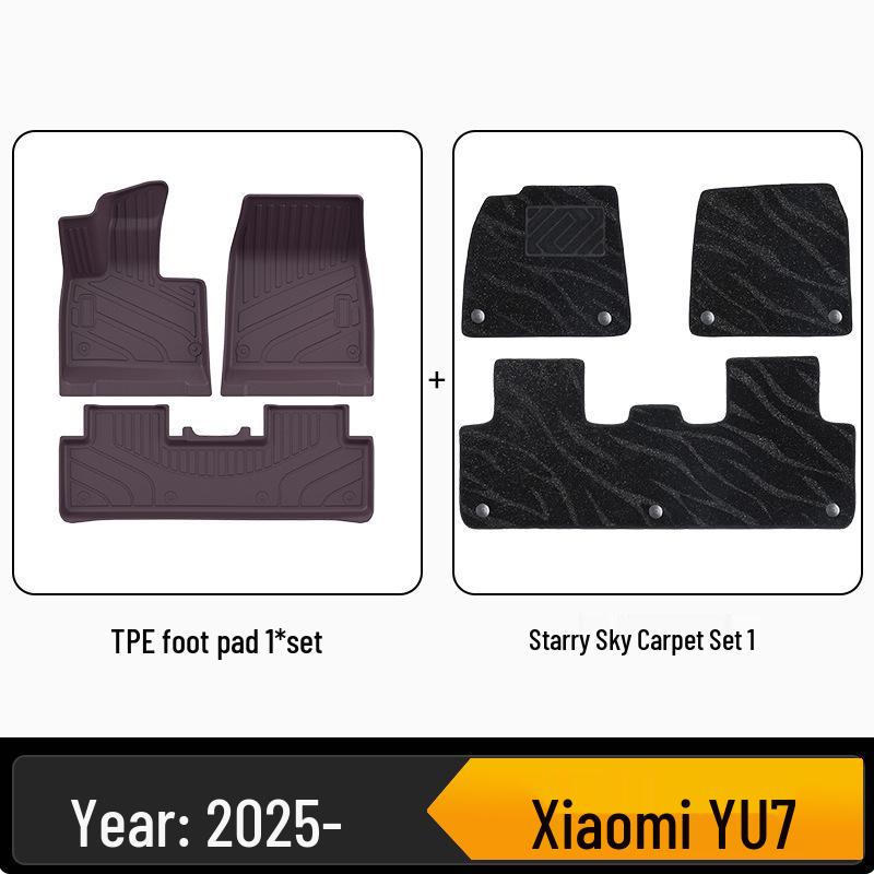 TPE Floor Mats for Xiaomi YU7 - Eco-friendly, Odorless, Color-Matching Interior.