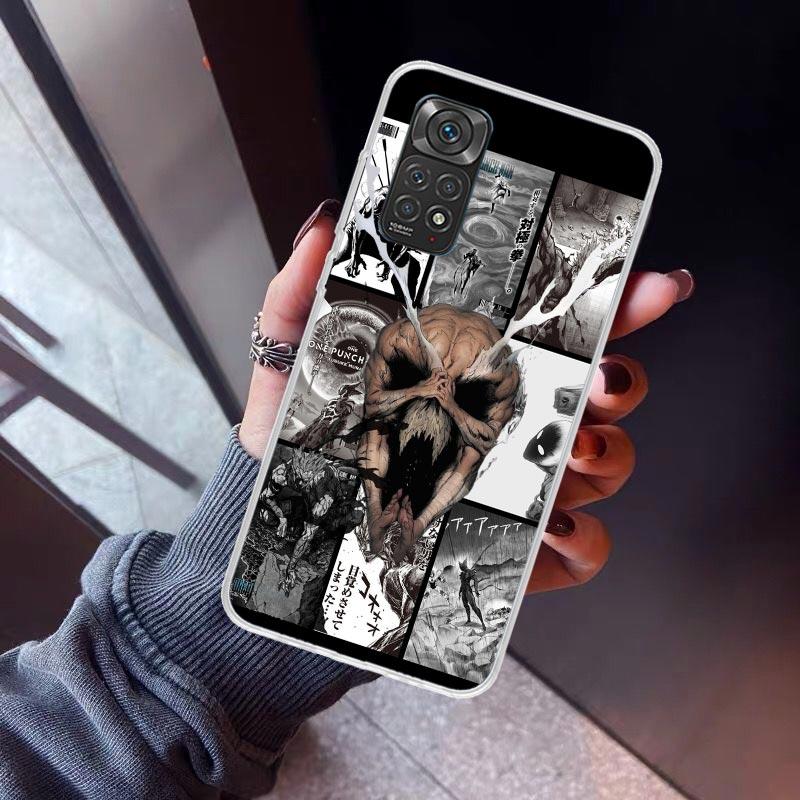 One P-Punch-Man Garou Phone Case For Xiaomi Redmi Note 10 11 12 13 14 15 Pro Plus 11S 12S 14S 11T 11E 10S Soft TPU Back Cover Re