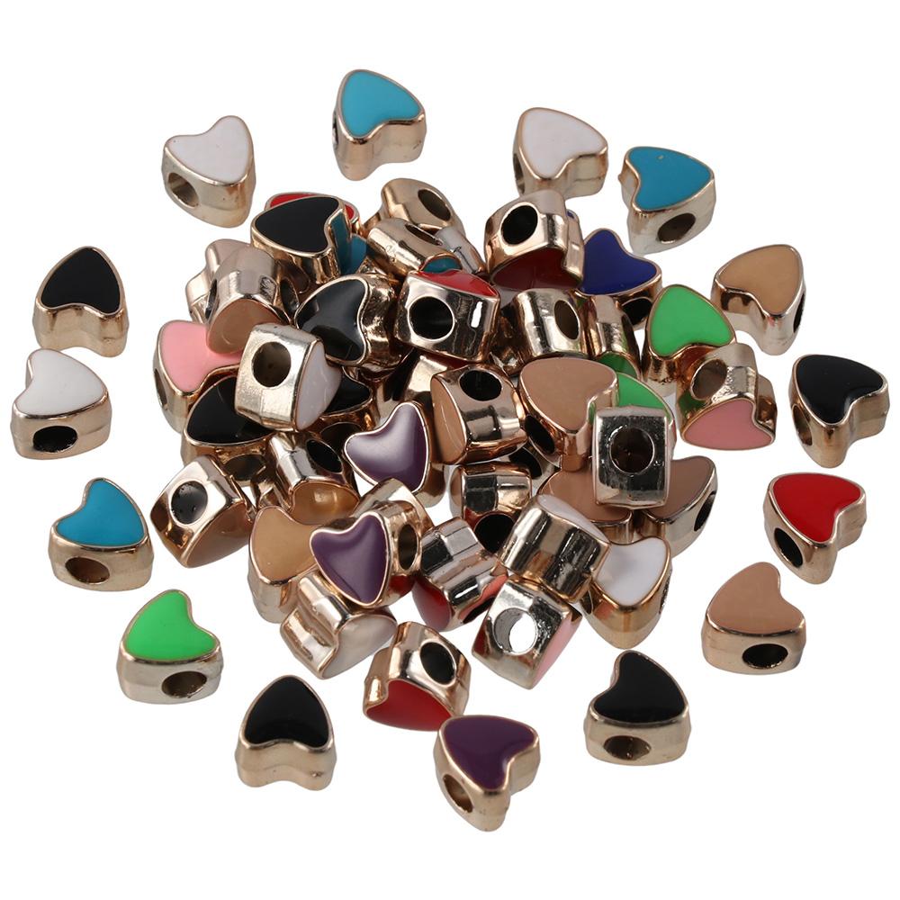 

Разноцветные эмалированные бусины в форме сердца, акриловые акриловые бусины в форме сердца, свободные бусины-разделители, ювелирные аксессуары