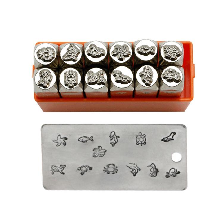 

12Pcs Diy Symbol Metal Punch Metal Stamping Kit Animal Shaped Printing Tool 1