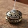 Antique Brass Pocket Incense Burner Mini Hollow Incense Ornament Ancient Chinese Tea Table Decoration Dragon and Phoenix
