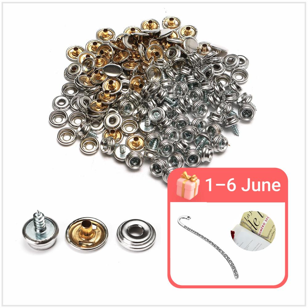 150PCS Stainless Boat Marine Canvas Snap Fastener buttons socket screw stud Tool Auto Parts