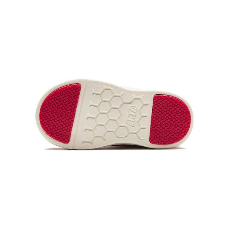 Anta Kids Comfortable Daily Non-Slip Wear-Resistant High-Top Walking Shoes Baby Shoes White Red Black A312410007-1