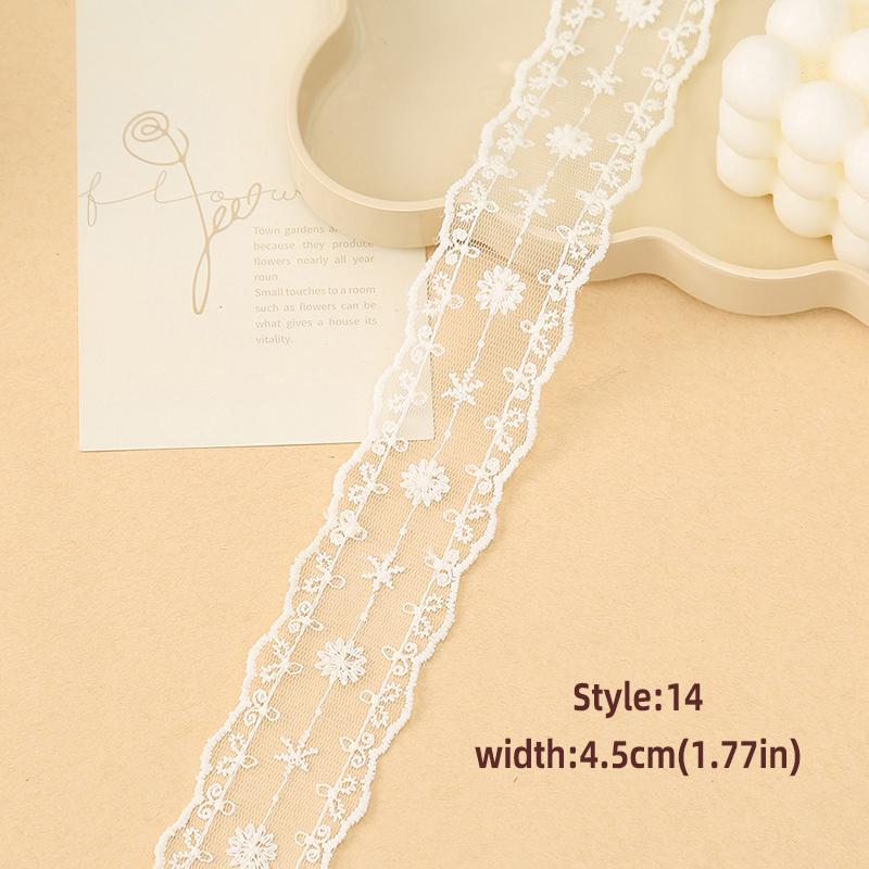 1Yards 4cm-8.5cm Wide Lace Fabric Ribbon Trim DIY Craft Clothing Sewing Supplies Curtains Tablecloths Decor Hair Bow Accessory