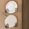 2-Pack Stainless Steel Wall-Mounted Hooks, Easy-Install Wooden Kitchen Utensil Hangers, Multi-Functional Storage for Kitchen, Bedroom, Bathroom