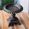 Carved Lace Basin Candle Stand Heavy Duty Cast Iron Holder Retro Candlestick Holders Handcrafted Rustic Tabletop Decor Metal Pillar for Dinner Home