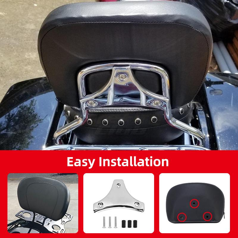 Motorcycle Rear Sissy Bar Cushion Pad Motocross Accessories For Harley Touring Street Glide Road King Road Glide 1996-later