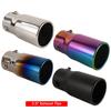 1Pcs 2.5“Inch Car Part New Design Flat Tail Pipes Car Accessories Stainless Steel Silver Colorful Exhaust Tips Muffler Tail Pipe