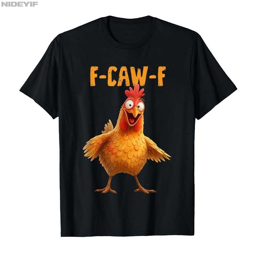 F Caw F Black Crow, F-Caw-F Funny Black Bird Saying Meme T-shirt Men Women 100% Cotton T Shirts Short Sleeve Tops P416