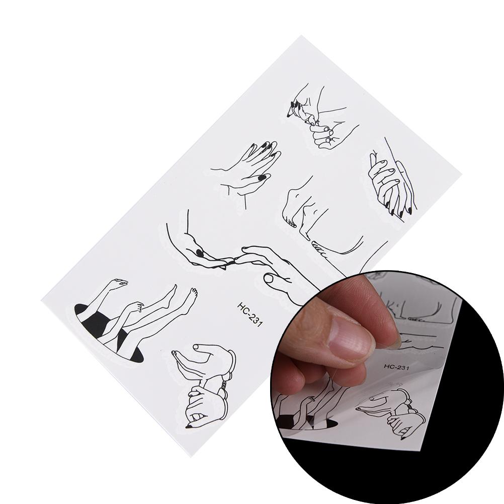 1pc Waterproof Tattoo Sticker Body Art Water Transfer Feather Music Note Cross Barcode Temporary Tattoo Sticker