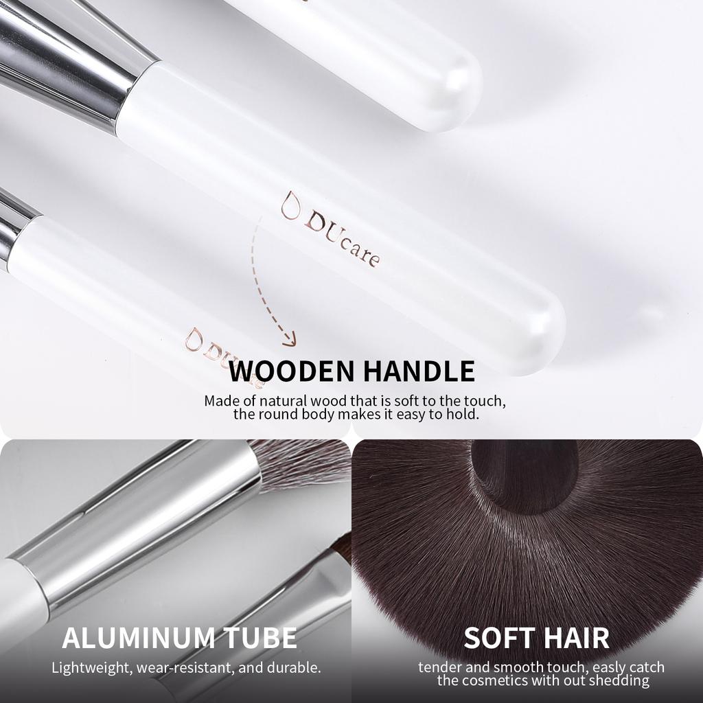 DUcare Profesionální 9dílná sada štětců na make-up, štětce na make-up, blending, korektor, tvářenku, oční stíny, konturování, pudr s cestovním pouzdrem