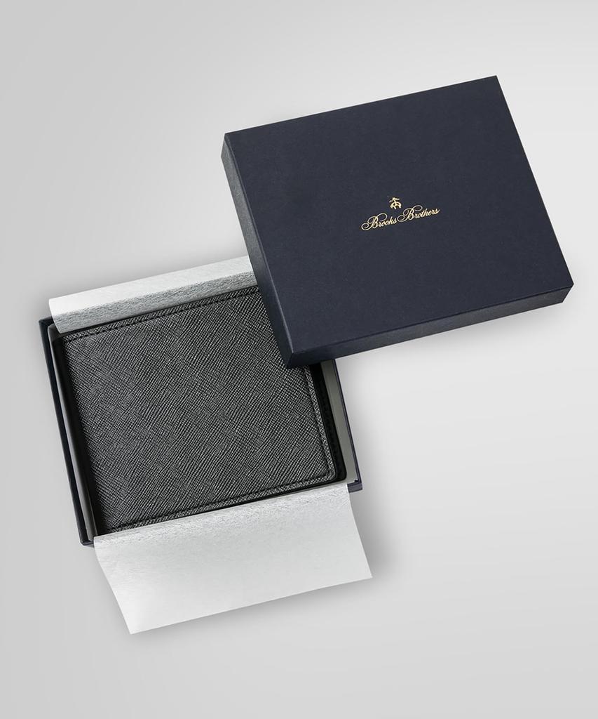 Brooks Brothers Cow Leather Two-Tone Wallet 330000715 Black One Size