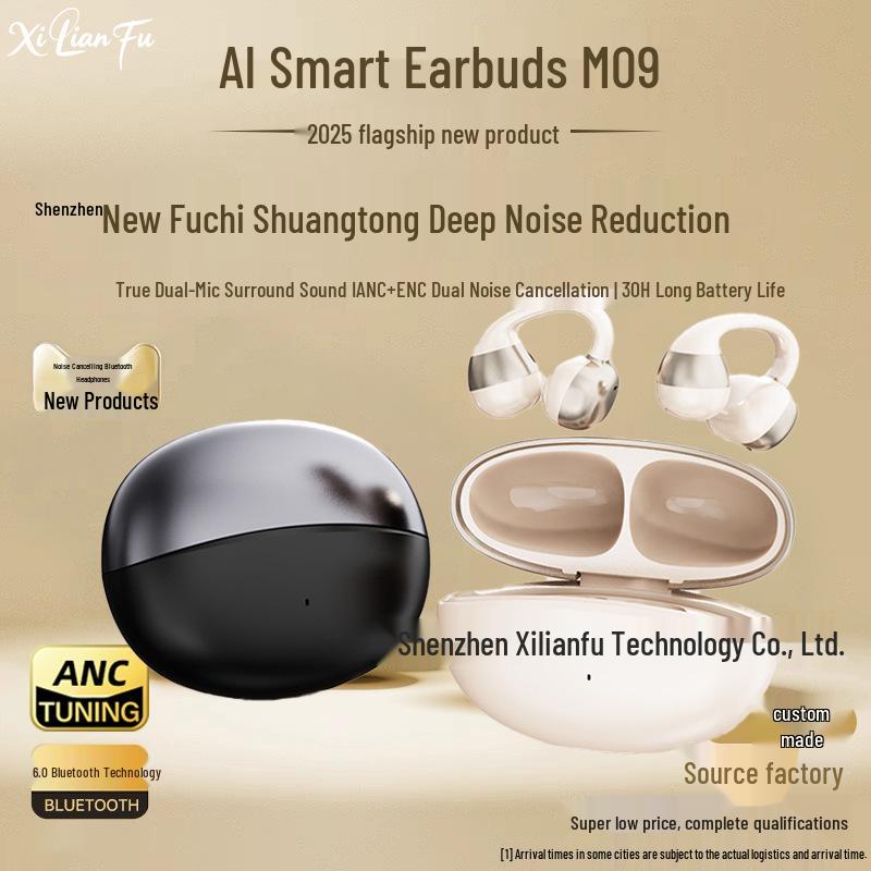 Miniso M09 Smart Translation Bluetooth Earphones - Clip-On, High-Quality Sound, Long Battery Life