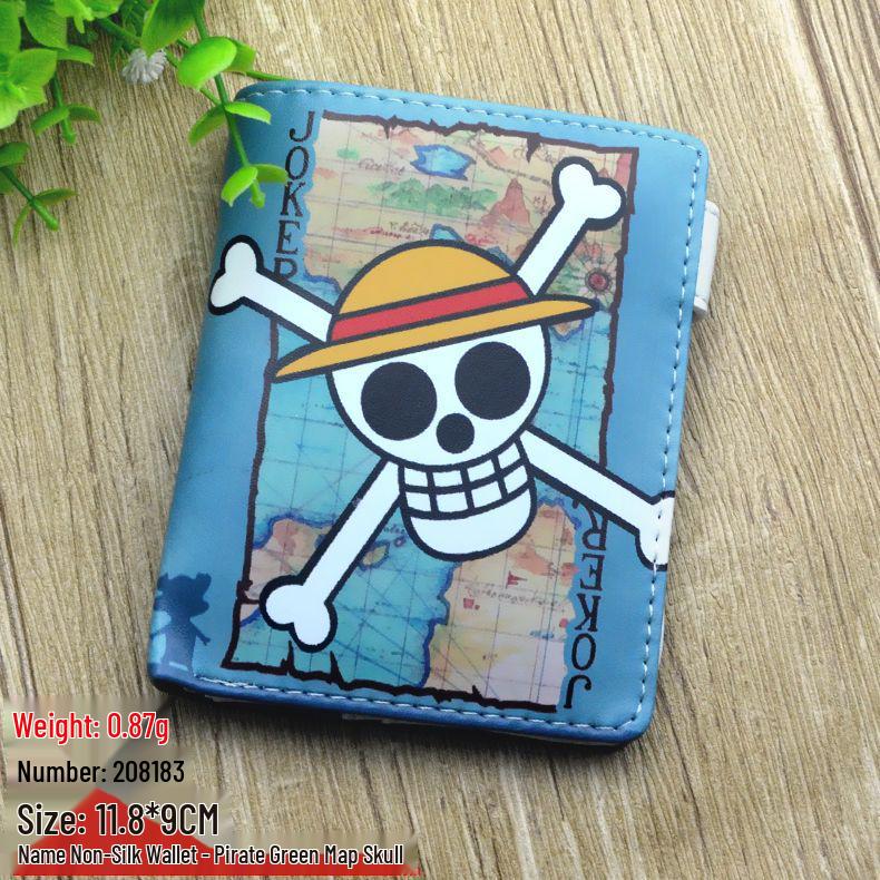 Portmonetka na monety i etui na karty zapinane na zamek błyskawiczny z motywem One Piece