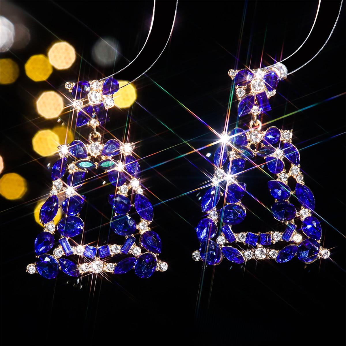 

Геометрические полые цветные блестящие серьги из кристаллов, персонализированные преувеличенные женские серьги, свадебные серьги