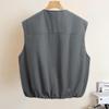 Women's Solid Color Loose Fit Round Neck Vest