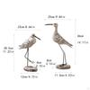 2 Pièces Figurine Mouette en Bois Sculpture d'Oiseau Cadeau de Pendaison de Crémaillère Ornement de Bureau Statue de Mer pour