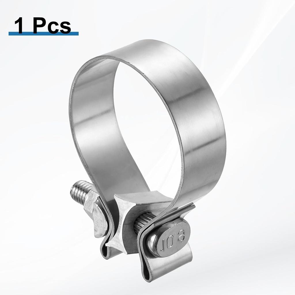 HARFINGTON 410 Stainless Steel Exhaust Clamp 2.48" Butt Joint Narrow Band Muffler Seal Exhaust Narrow Lap Butt Clamps for Pipes Muffler Converters